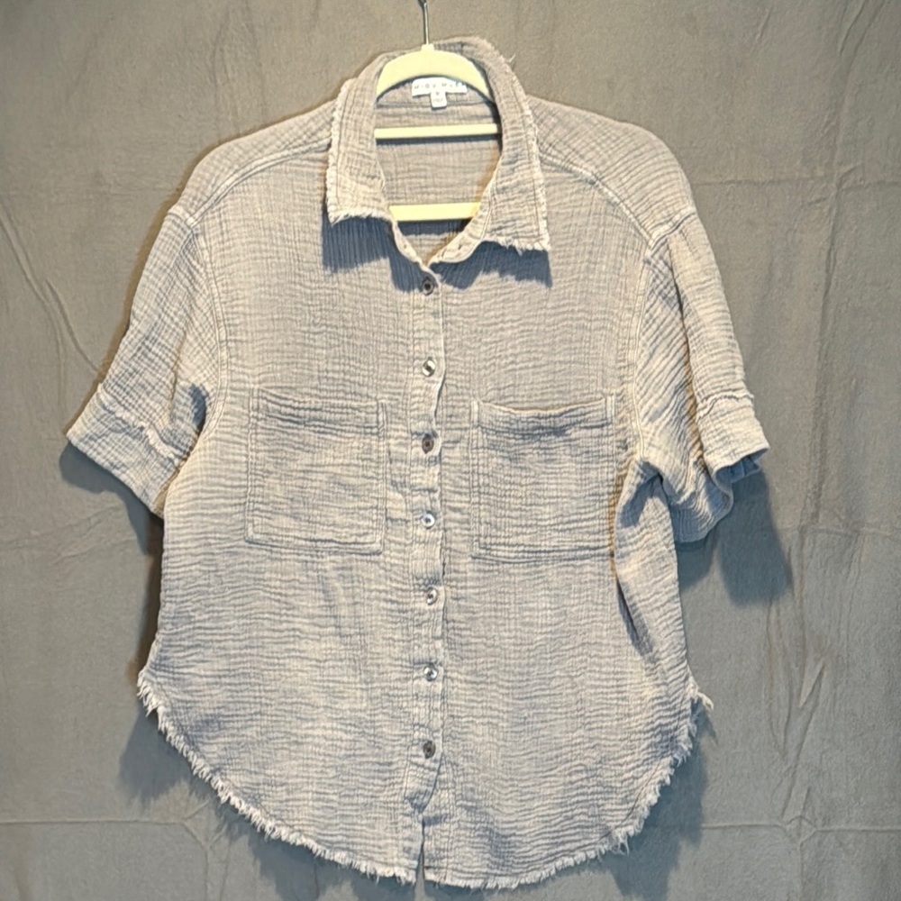 Miou Muse Gray Button-Up Shirt
